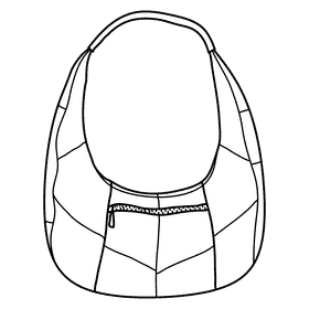 Hobo purse black and white clipart