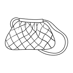 Pouch purse black and white clipart