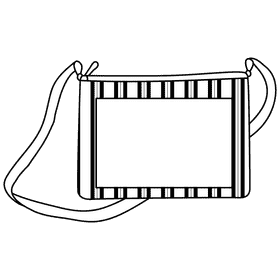 Shoulder purse black and white clipart