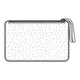 Wristlet purse black and white clipart