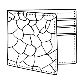 Bifold wallet black and white clipart