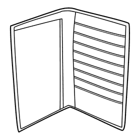 Breast pocket wallet black and white clipart