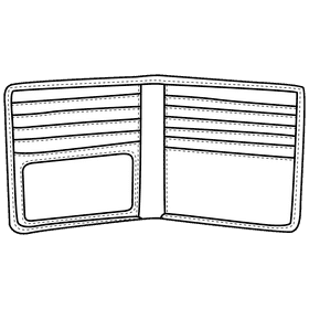 Hipster wallet black and white clipart