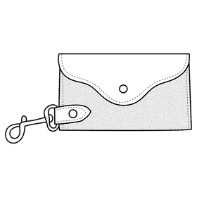 Key wallet black and white clipart