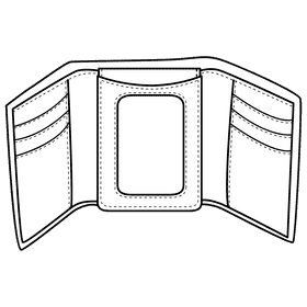 Trifold wallet black and white clipart