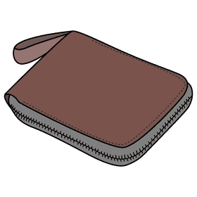 Zipper wallet clipart