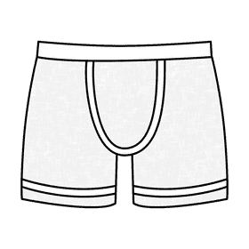Boxer brief black and white clipart