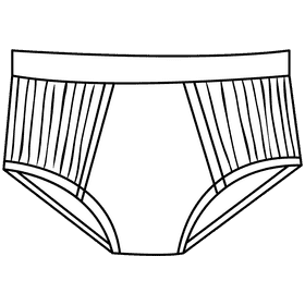 Full rise brief black and white clipart