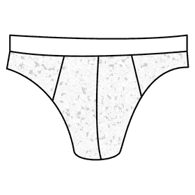 Low rise brief black and white clipart