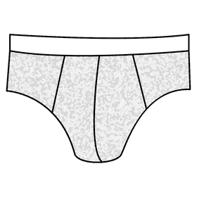 Mid rise brief black and white clipart