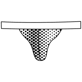String brief black and white clipart