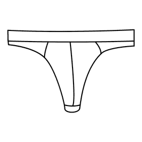Thong brief black and white clipart