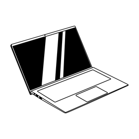 Laptop drawing black and white clipart