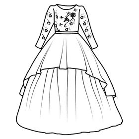 Dress black and white clipart