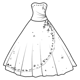 Dress black and white clipart