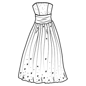 Dress black and white clipart