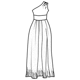 Dress black and white clipart