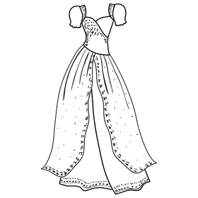 Dress black and white clipart
