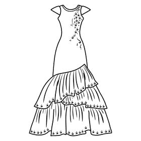 Dress black and white clipart