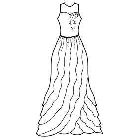 Dress black and white clipart