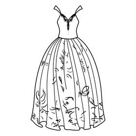 Dress black and white clipart
