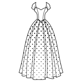 Dress black and white clipart