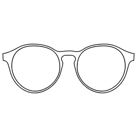 Geeky nerd glasses black and white clipart