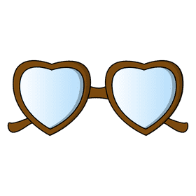 Heart shape glasses clipart