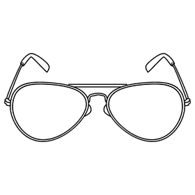 Outlaw glasses black and white clipart