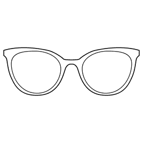 Pantos glasses black and white clipart