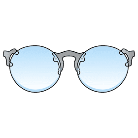 Rimless circle glasses clipart