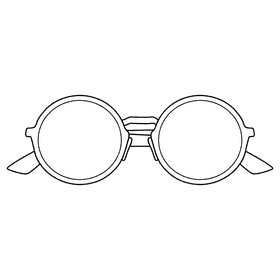 Vue glasses black and white clipart
