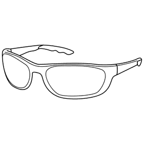 Wrap glasses black and white clipart