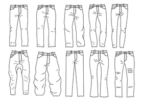 Jeans black and white vector
