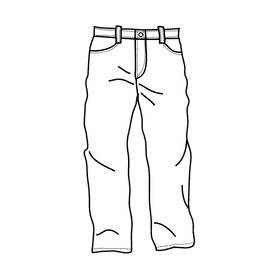 Loose jeans black and white clipart