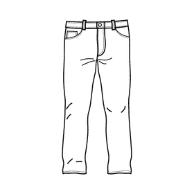 Regular jeans black and white clipart