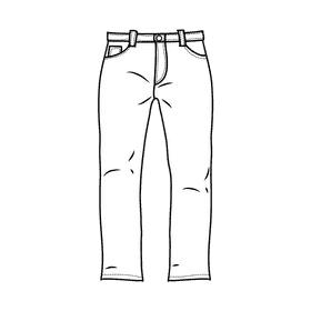 Relaxed jeans black and white clipart