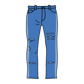 Ripped hole cut off jeans clipart