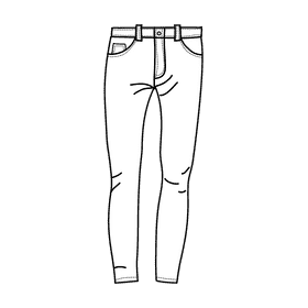 Skinny jeans black and white clipart