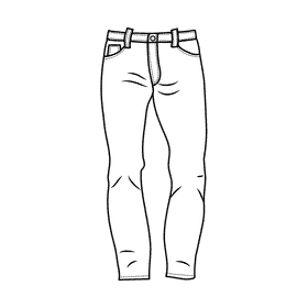 Slim fit jeans black and white clipart