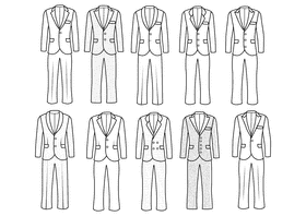 Suit black and white vector