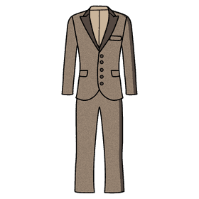 Single breasted five button suit clipart