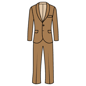 Single breasted shawl lapel suit clipart