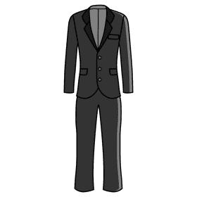 Single breasted three button suit clipart