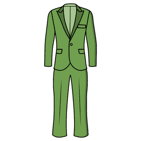Single button peak lapel suit clipart