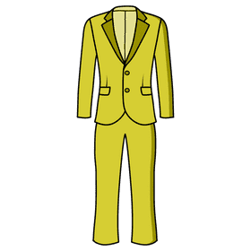 Two button notch lapel suit clipart