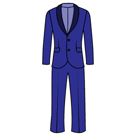 Two button shawl lapel suit clipart