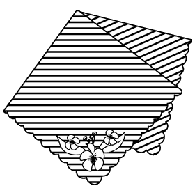 Embroidered flower handkerchief black and white clipart