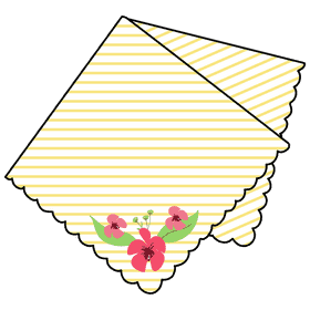 Embroidered flower handkerchief clipart