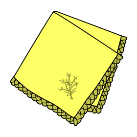 Lace outline handkerchief clipart